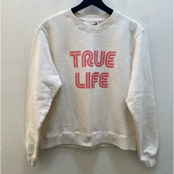 NWT/ba&sh Cream & Red True Life Sweatshirt Size M - Picture 3 of 10